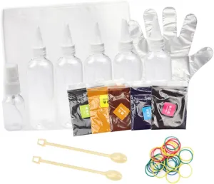 1 Set Color DIY Pigment for Craft Projects Elastic Ring Accessories for Clothes Art Dyeing and Creative Crafts Includes Storage Bottle Shake Scoop Gloves