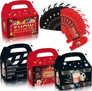 12 PCS Movie Theme Party Decorations Boxes, Movie Night Treat Boxes, Birthday Party Favors for Boys, Girls & Baby Showers