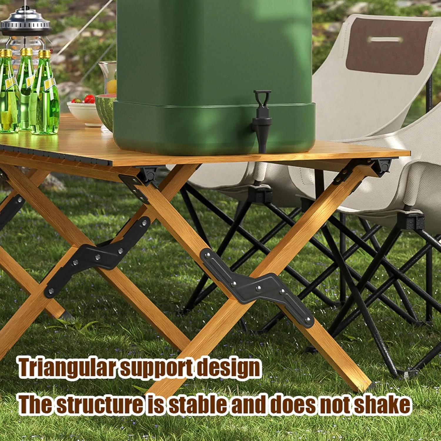 120cm Foldable Camping Table with air Set, Aluminum Roll-up Table Top Picnic Table Portable Lightweight Camping Fur Set for BBQ Garden