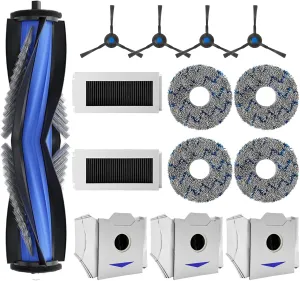 14Pcs Accessories kit for Ecovacs DEEBOT N30 PRO Omni/ N30 Omni / N30 PRO Vacuum Cleaner, 1 Main Brush 4 Side Brush 4 Mop pad 2 HEPA Filter 3 Dust Bag