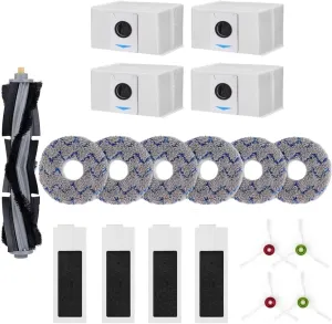 19 Packs Accessories Kit Compatible with Ecovacs T20 Omni / T20 Max / T20 Pro Vacuum Cleaner, Replacement Parts Include 1 Main Brush, 6 Mop Clothes, 4 Hepa Filters, 4 Side Brush and 4 Dust Bags