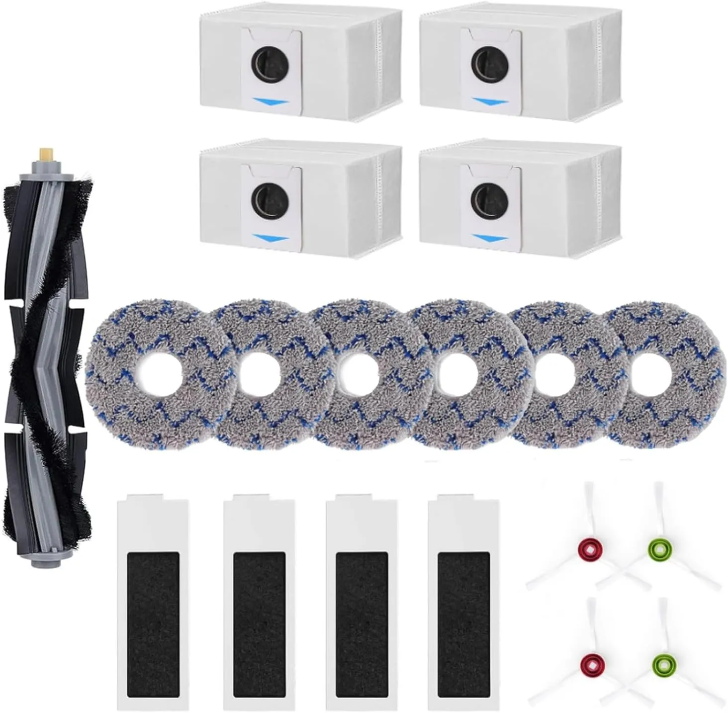 19 Packs Accessories Kit Compatible with Ecovacs T20 Omni / T20 Max / T20 Pro Vacuum Cleaner, Replacement Parts Include 1 Main Brush, 6 Mop Clothes, 4 Hepa Filters, 4 Side Brush and 4 Dust Bags