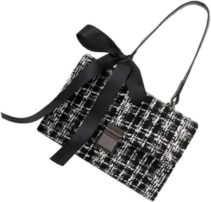 1Pc Woolen Cloth Single Shoulder Bag for Stylish Crossbody Pouch Handbag for Shopping Travel and Everyday Use