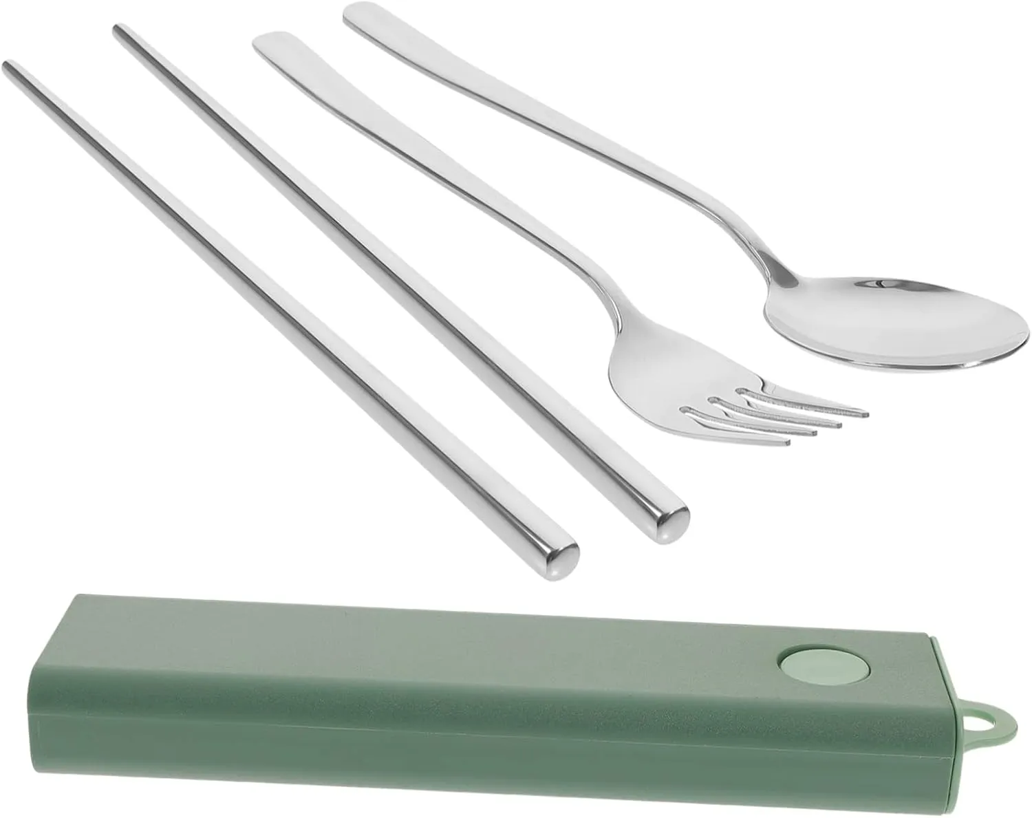 1set Portable Travel Tableware Set Utensil Kit Fork Spoon and Chopsticks Lightweight Space-saving Design for Picnics Camping Go Dining