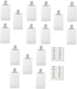 1Set Travel Cosmetic Container Leakproof Lotion Sample Bags with Labels for Women for Toiletries Liquids and Makeup Organization