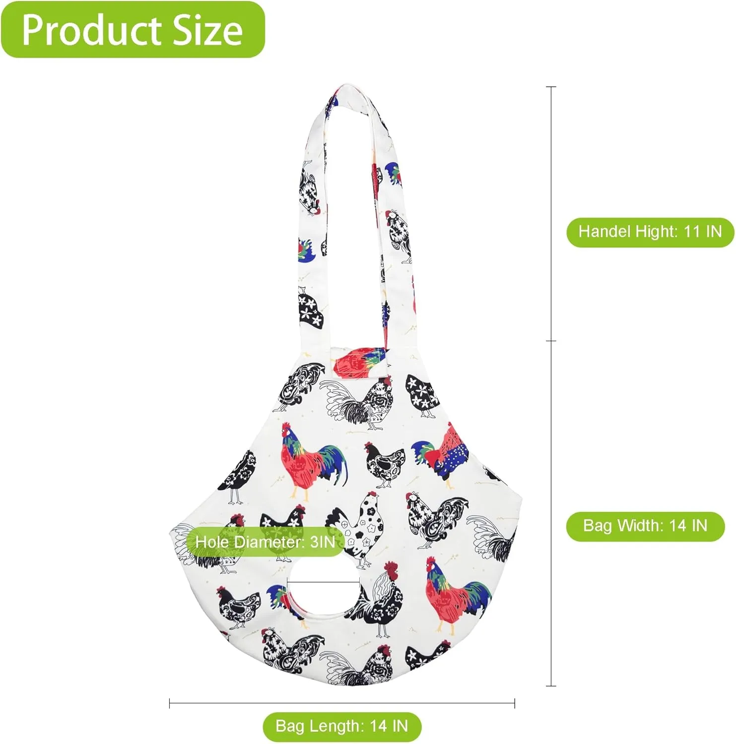 2 Pack Chicken Holder Bag – Chicken Carrier Sling with Handle, Catching Hand Bag for Hen Rooster Poultry Transport, Chicken Medic Bag for Traveling, Hiking, Driving (White (2Pcs))