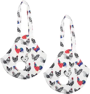 2 Pack Chicken Holder Bag – Chicken Carrier Sling with Handle, Catching Hand Bag for Hen Rooster Poultry Transport, Chicken Medic Bag for Traveling, Hiking, Driving (White (2Pcs))