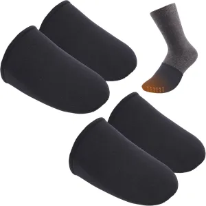 2 Pairs 3mm Neoprene Toe Warmers- Toe Covers Toe Warmer Booties- Thermal Foot Toe Caps Socks for Winter (Worn Inside Shoes)
