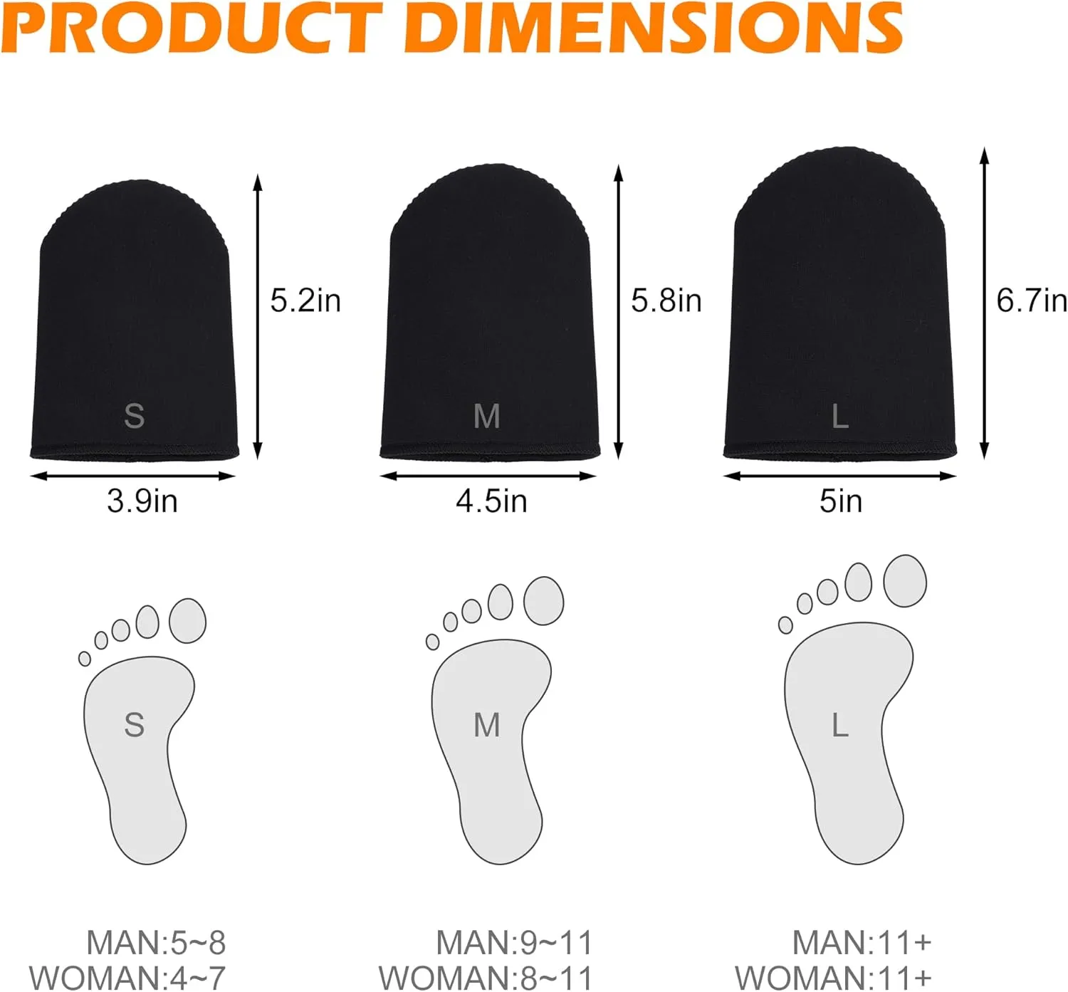2 Pairs 3mm Neoprene Toe Warmers- Toe Covers Toe Warmer Booties- Thermal Foot Toe Caps Socks for Winter (Worn Inside Shoes)