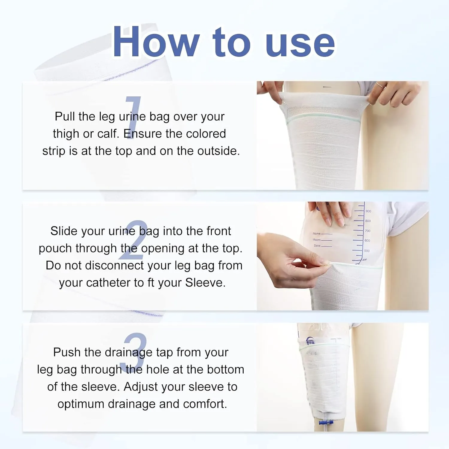 2 PCS Catheter Leg Bag Holder for Men or Women Catheter Bag Holder Catheter Supplies Stay in Place Urine Bags for Legs,Catheter Stabilization Device(X-Large)