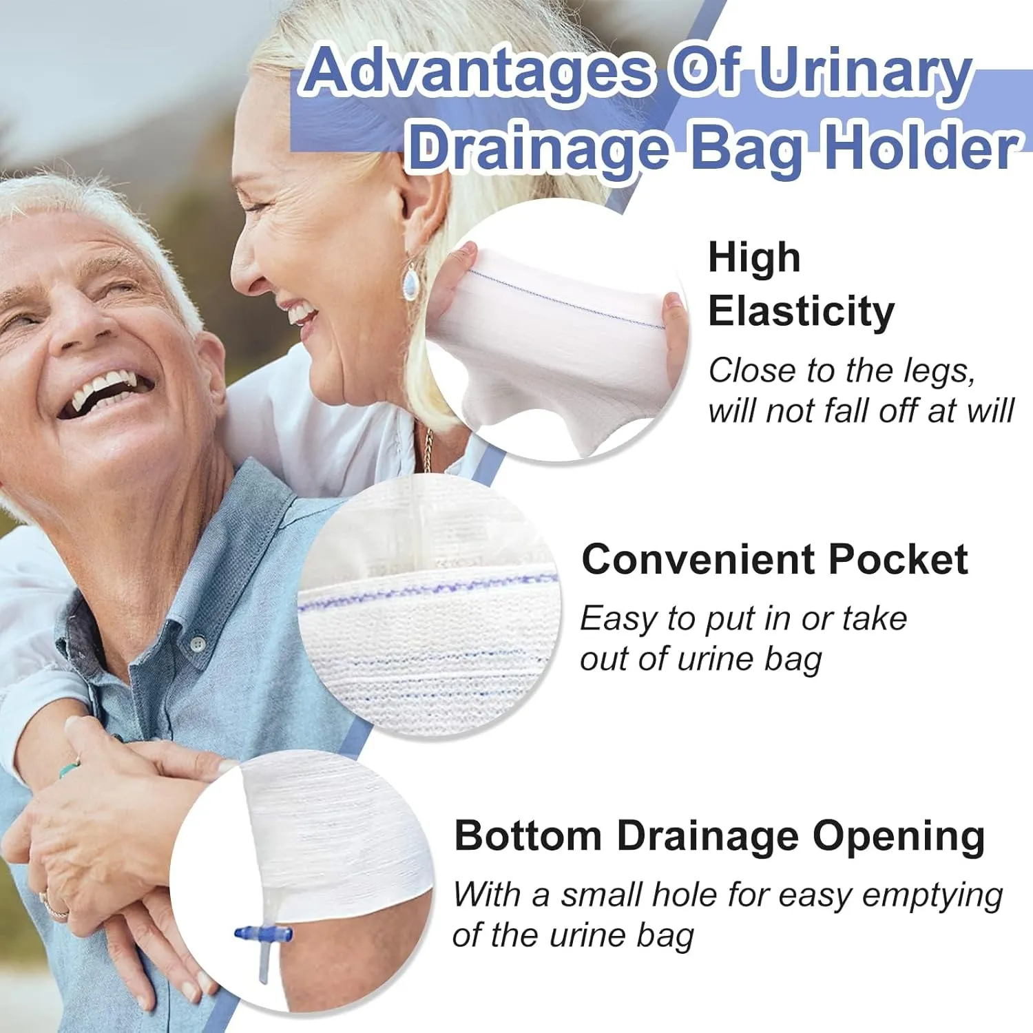 2 PCS Catheter Leg Bag Holder for Men or Women Catheter Bag Holder Catheter Supplies Stay in Place Urine Bags for Legs,Catheter Stabilization Device(X-Large)