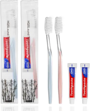 200 pcs Disposable Toothbrushes with Toothpaste Individually Wrapped, 2 Color Toothbrushes, 10g Travel Toothpaste, Bulk Toothbrushes Toothpaste for Homeless,Airbnb,Hotel