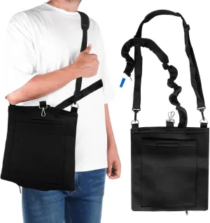 2000ml Catheter Bag Holder, Foley Catheter Bag Covers with Zipper Pipe Sleeve & Adjustable Strap, Waterproof & Discreet for Nephrostomy Bag & Foley Catheter Users, Urine Bag Cover (Black)