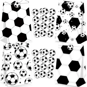24 Goodie Bags for Soccer Party Supplies - Snack & Treat Bags for Birthday Parties