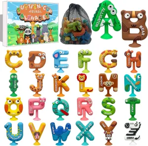 26PCS Suction Bath Toys, Alphabet Learning Tools, Kids Bath Toys, Party Favor, 3-12 Year Old Boy Girl Toddler Travel Toys, Bathtub Toys Spell Matching Letter Toys, Spelling Games