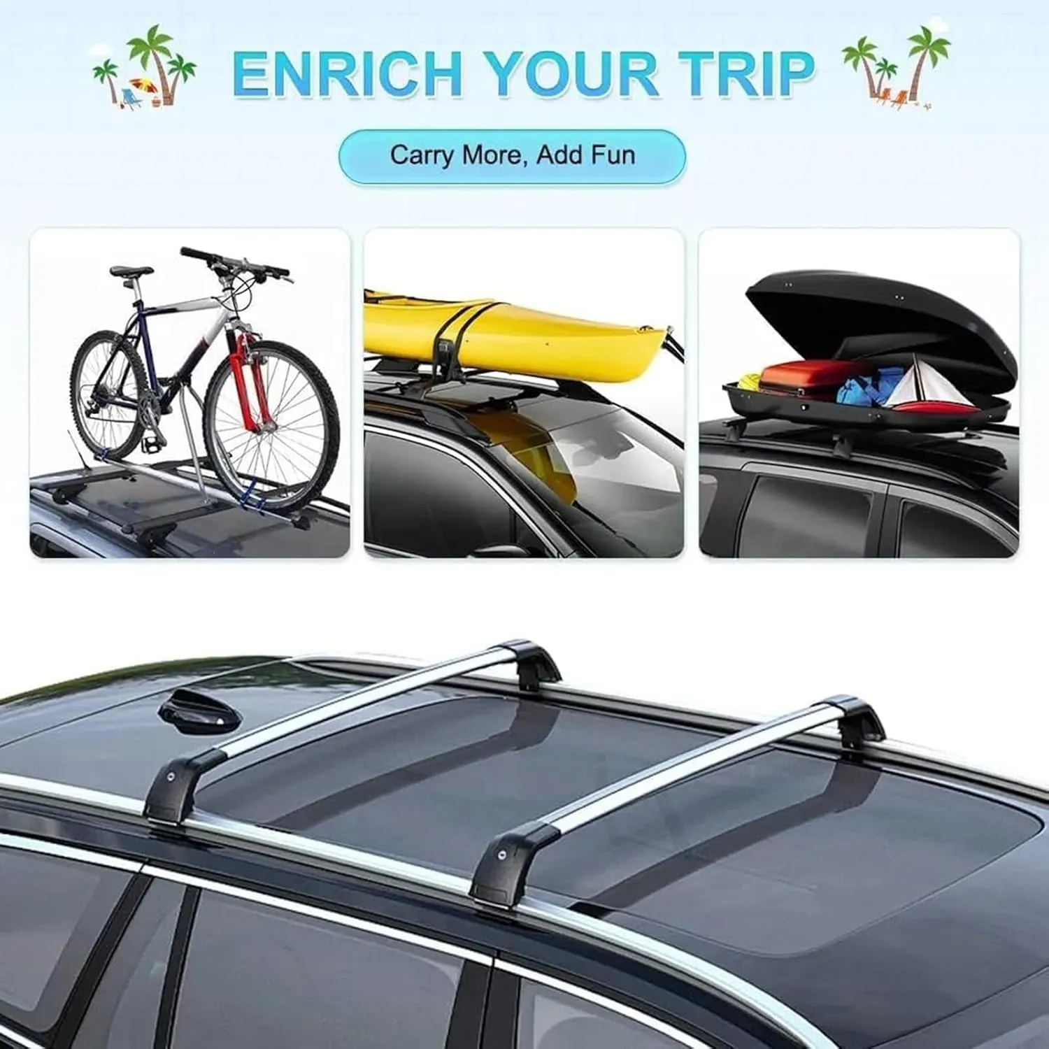 2Pcs Car Roof Rack Cross Bars for Peugeot (4E/H) T7 (4C) Hatchback/Wagon Estate 2009-2023 2024 Lockable Car Roof Bars Anti-Theft Luggage Carrier Transport Rack Roof Bars,C