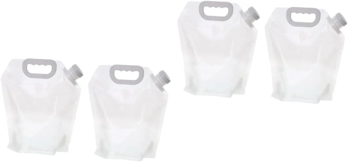 2sets Collapsible Water Pouch Portable Folding Water Bag for Camping Hiking Outdoor Activities Easy to Store and Carry Durable Material 2pcs*2