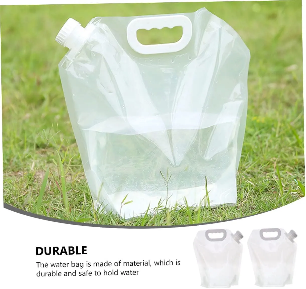 2sets Collapsible Water Pouch Portable Folding Water Bag for Camping Hiking Outdoor Activities Easy to Store and Carry Durable Material 2pcs*2
