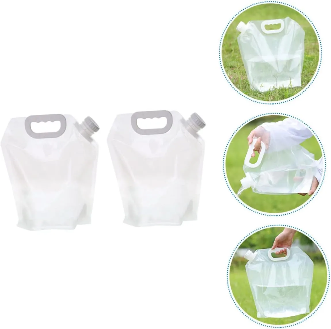 2sets Folding Water Storage Tank Portable Outdoor Water Bag for Camping Hiking Picnic Lightweight Compressible and Space Saving Design 2pcs*2