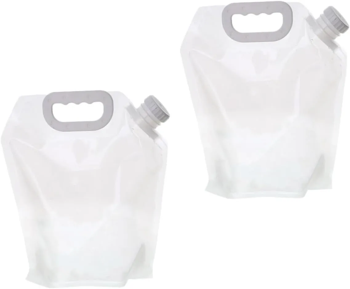 2sets Folding Water Storage Tank Portable Outdoor Water Bag for Camping Hiking Picnic Lightweight Compressible and Space Saving Design 2pcs*2