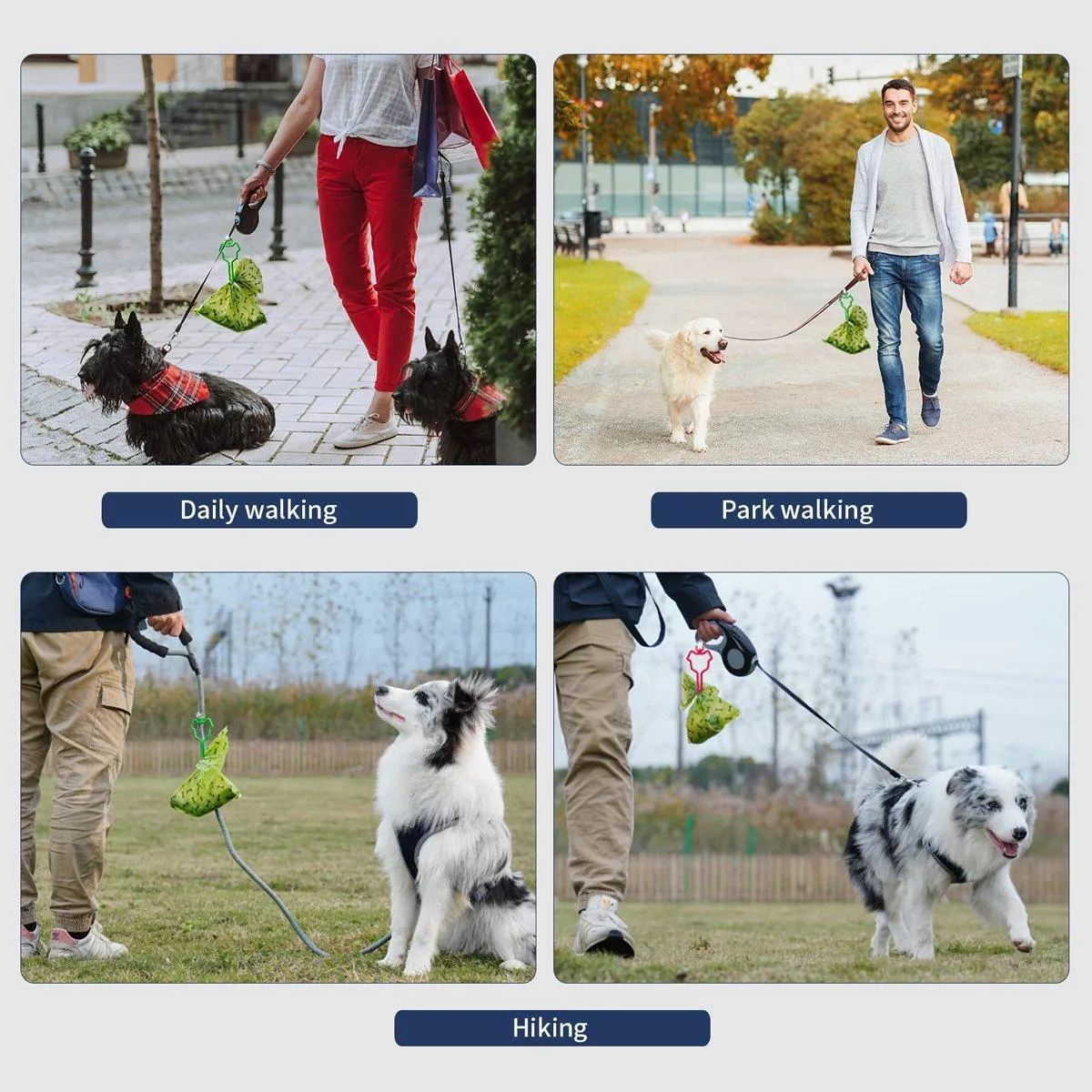 2X Leash Attachment Dog Poo Bag Holder Waste Bag Carrier Large Bearing Capacity