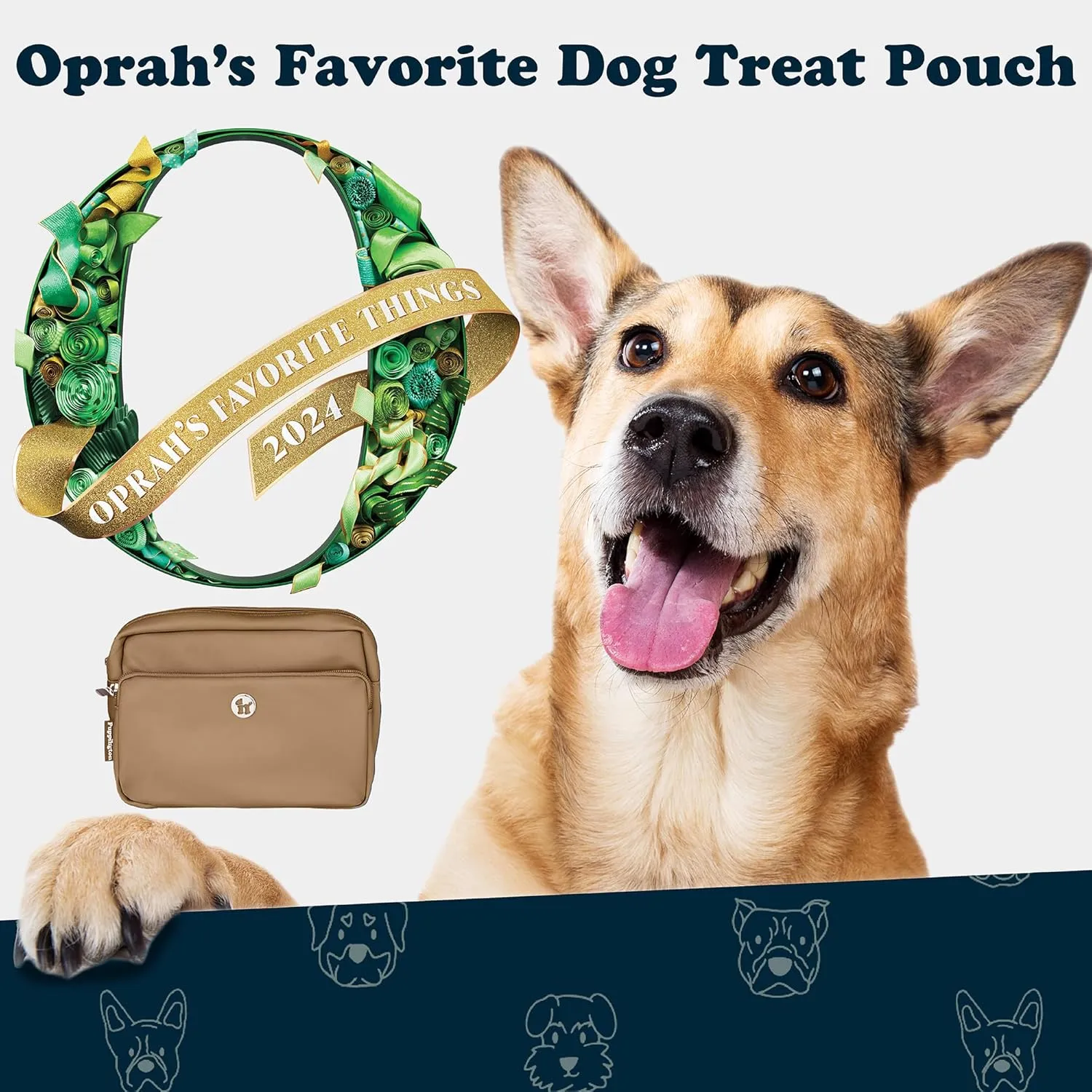 3-in-1 Crossbody Dog Walking Bag & Dog Treat Pouch for Pet Training - Matching Compostable Poop Bags, Built-In Poop Bag Dispenser & Slow-Feeding Travel Bowl (Latte Beige)