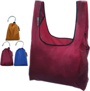 3 Pack Super Strong Ripstop Nylon Foldable Reusable Bag Grocery Shopping Tote Bag with Built-in Pouch