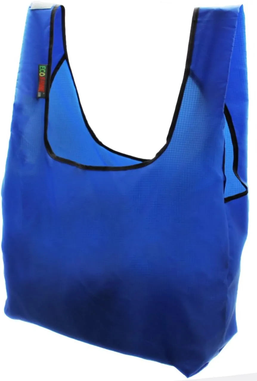 3 Pack Super Strong Ripstop Nylon Foldable Reusable Bag Grocery Shopping Tote Bag with Built-in Pouch