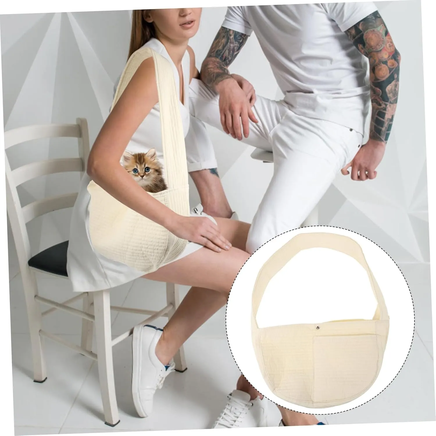 3 Pcs Pet Messenger Bag Cross Body Bag Travel Tote Bags Puppy Sling Carrier Puppy Carrier for Small Dogs Kitten Pet Shoulder Bag Pet Sling Carrier Cat Shoulder Bag Beige Polyester