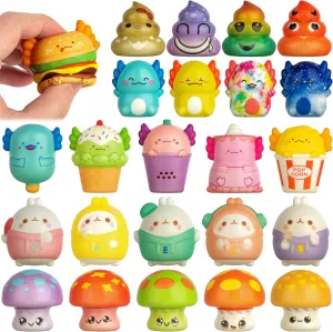 30 PCS Squishy Toys for Kids - Animal Squishies, Party Favors, Goodie Bags Stuffers & Birthday Gifts for Boys & Girls