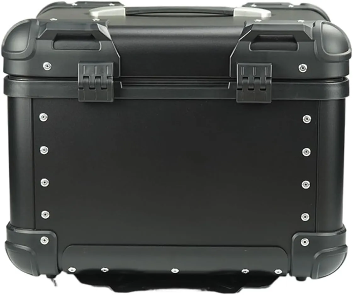 35L/45L Universal Motorcycle Aluminum Alloy Rear Trunk Luggage Case Quick Release Electric Motorbike Tail Box Helmet Storage Box (Color : 45L black)