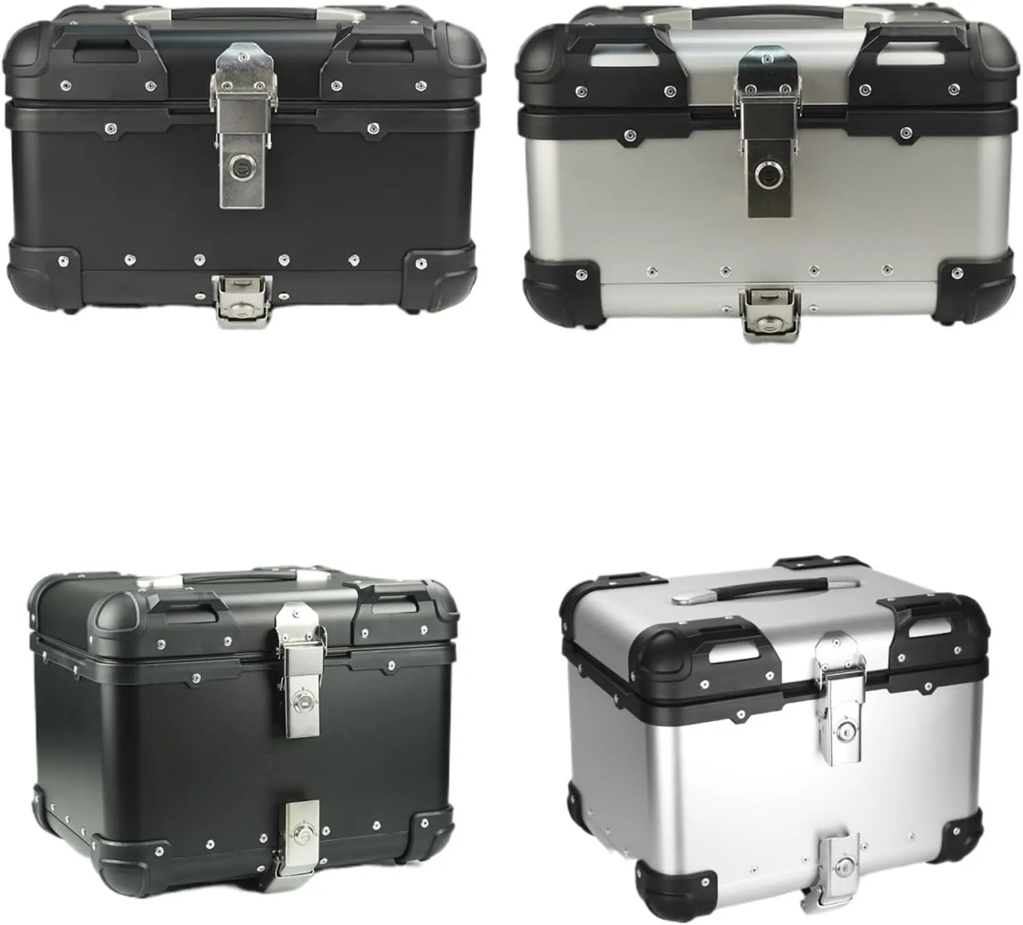 35L/45L Universal Motorcycle Aluminum Alloy Rear Trunk Luggage Case Quick Release Electric Motorbike Tail Box Helmet Storage Box (Color : 45L black)