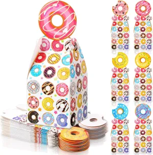36 Pcs Donut Party Supplies Sweet Doughnut Candy Treat Bags Doughnut Party Favor Box for Donut Theme Two Sweet Party Supplies Decoration for Birthday Party Decorations Supplies