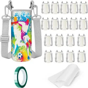 37PCS Sublimation Blanks Water Bottle Carriers Bag 26oz Insulated Neoprene Water Bottle Holder Sleeve Tumbler Blank Pouch Cover for 750ml with Adjustable Strap for Adult Kids