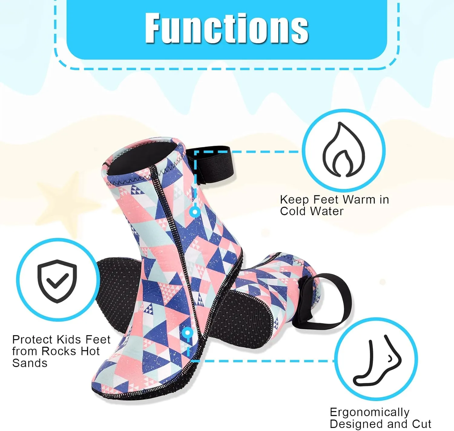 3mm Kids Neoprene Socks Keep Warm Anti Slip Swimming Scuba Diving