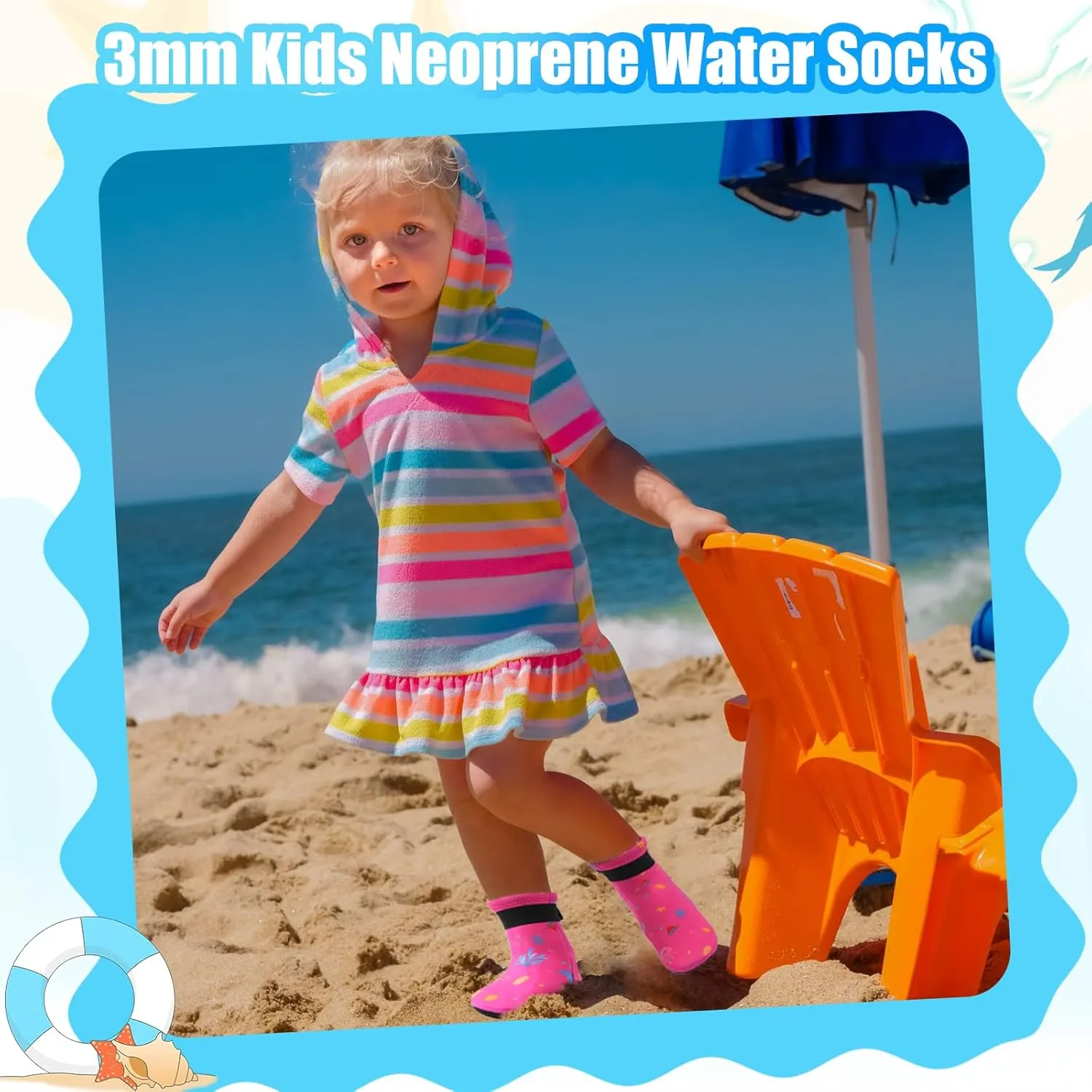 3mm Kids Neoprene Socks Keep Warm Anti Slip Swimming Scuba Diving
