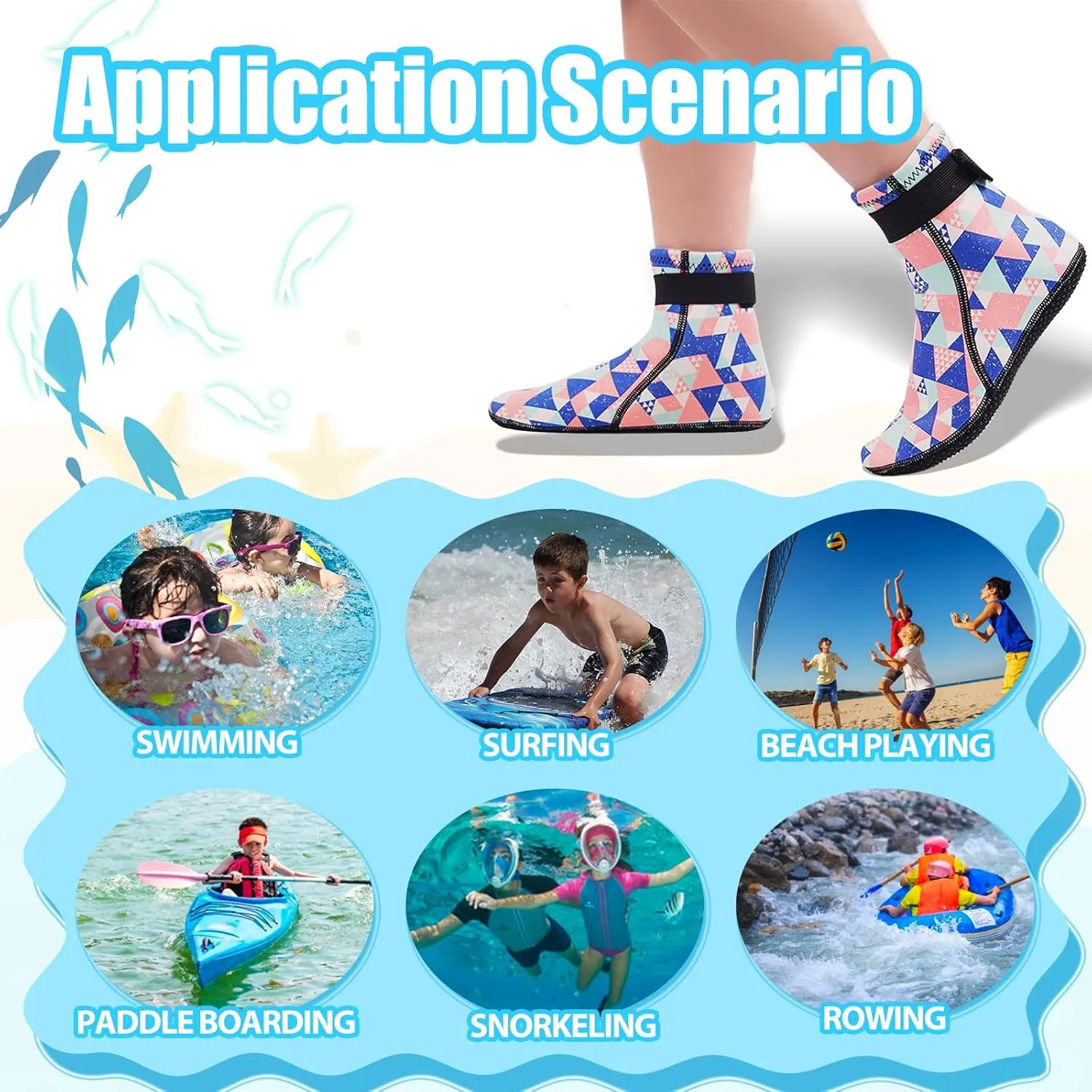 3mm Kids Neoprene Socks Keep Warm Anti Slip Swimming Scuba Diving