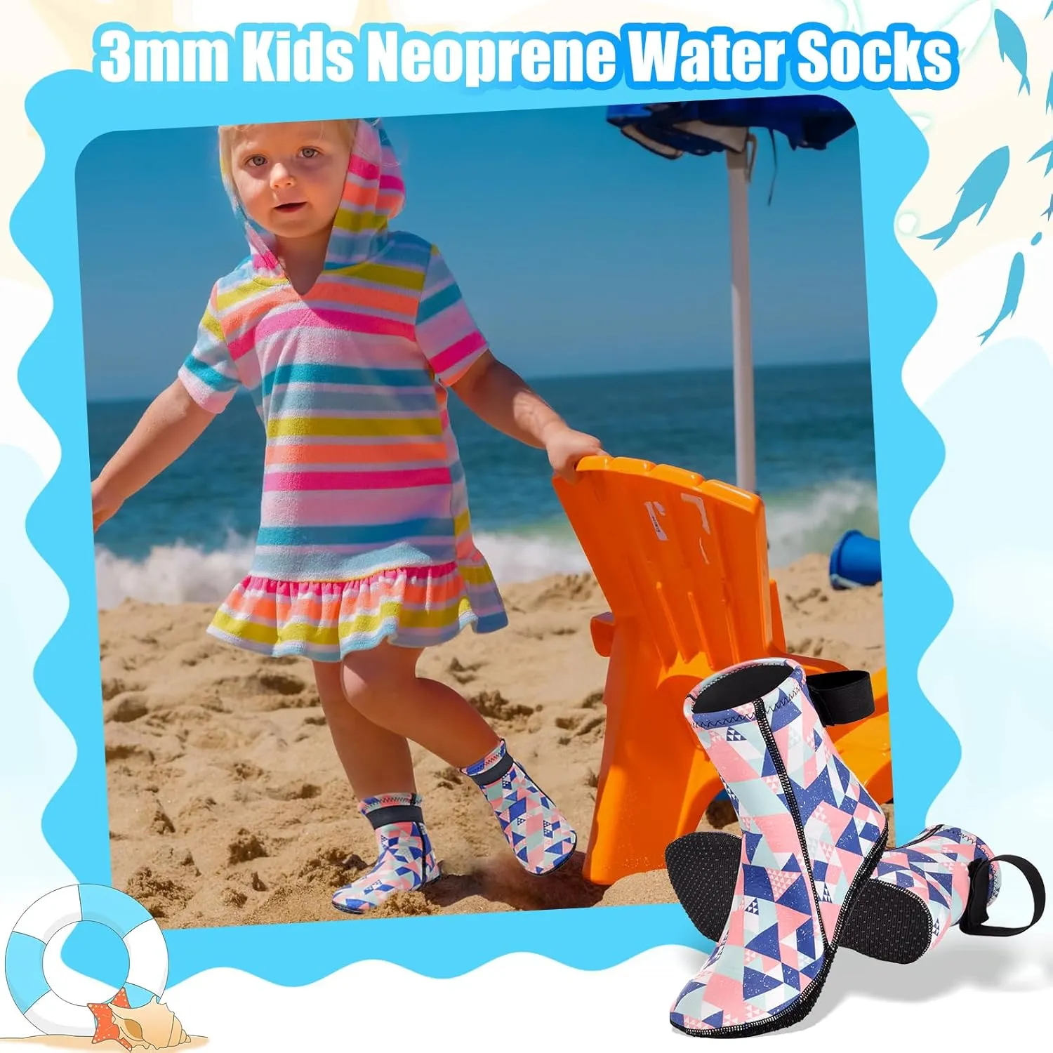 3mm Kids Neoprene Socks Keep Warm Anti Slip Swimming Scuba Diving