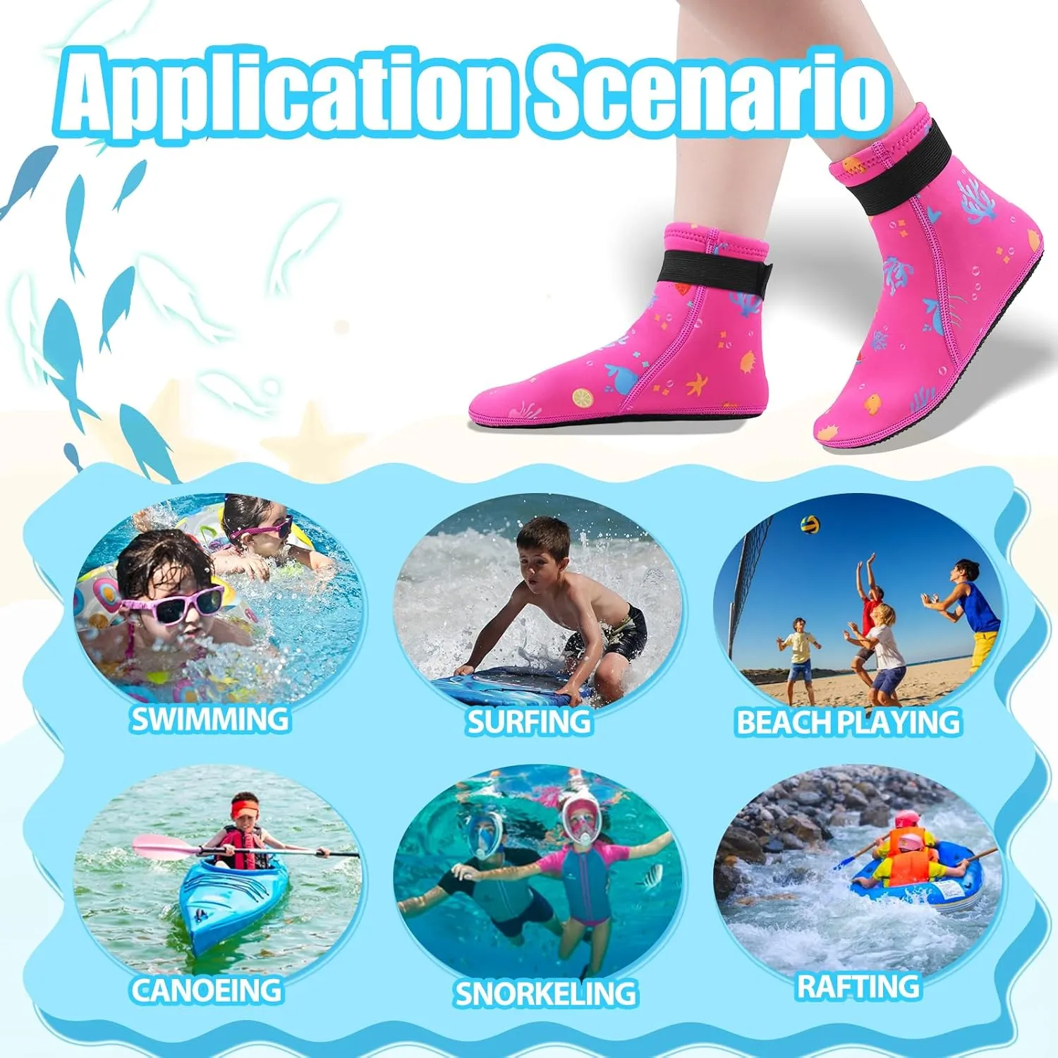 3mm Kids Neoprene Socks Keep Warm Anti Slip Swimming Scuba Diving
