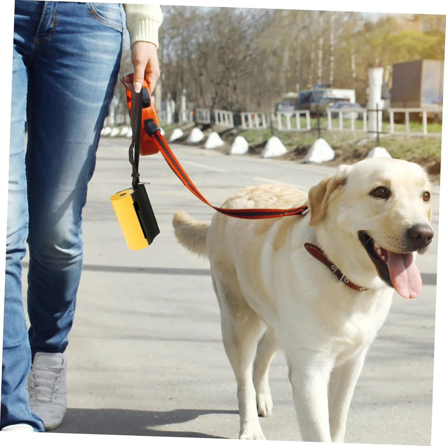 3pcs Pet Waste Bag Holder Bag Dispenser Durable Rope Strong Break-resistant Nighttime Lights
