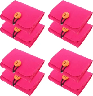 4sets Portable Essential Oil Storage Pouch Felt Travel Bag Essential Oil Carrying Case Holder 2pcs*4