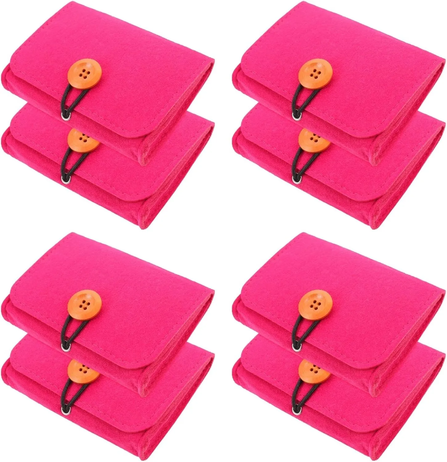 4sets Portable Essential Oil Storage Pouch Felt Travel Bag Essential Oil Carrying Case Holder 2pcs*4