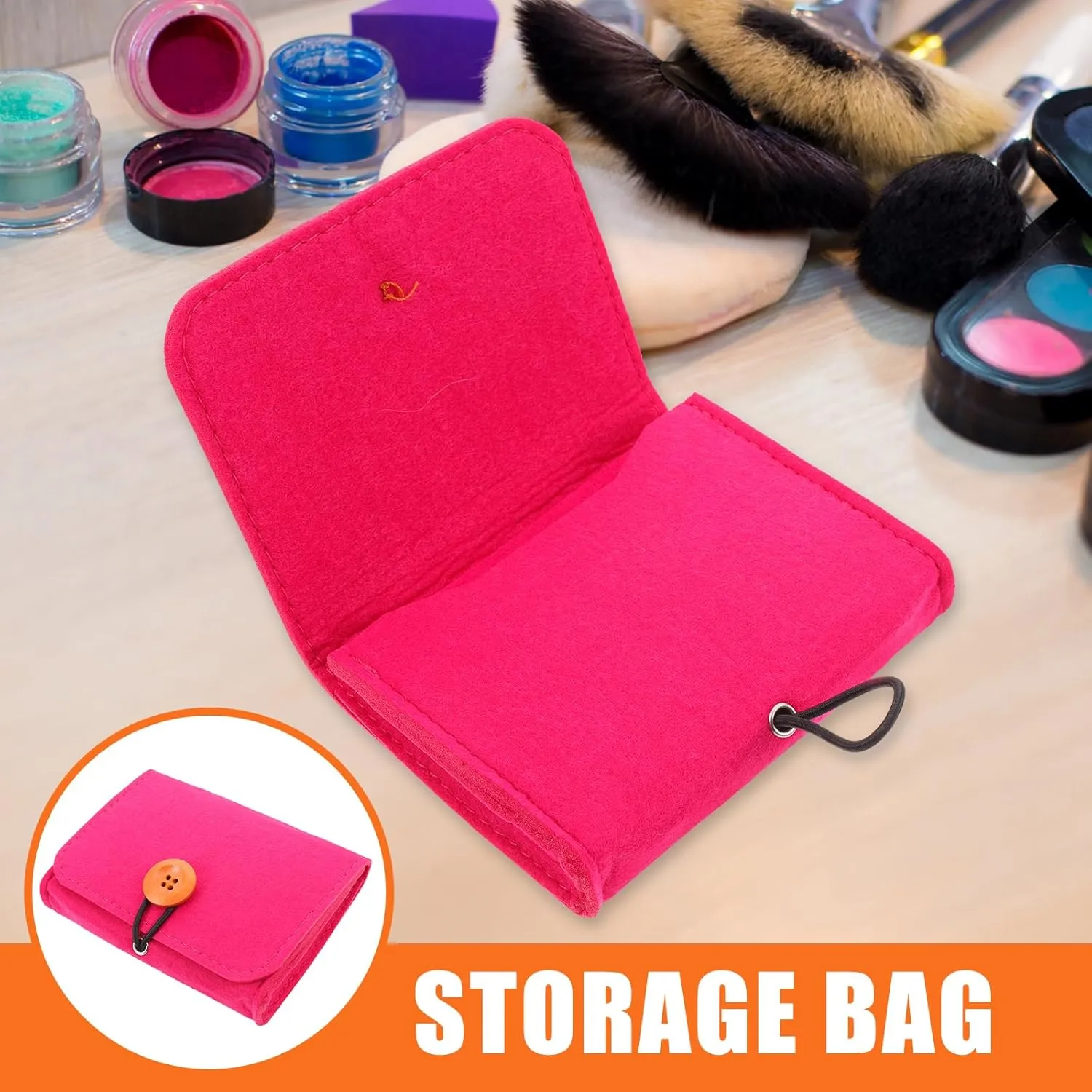 4sets Portable Essential Oil Storage Pouch Felt Travel Bag Essential Oil Carrying Case Holder 2pcs*4