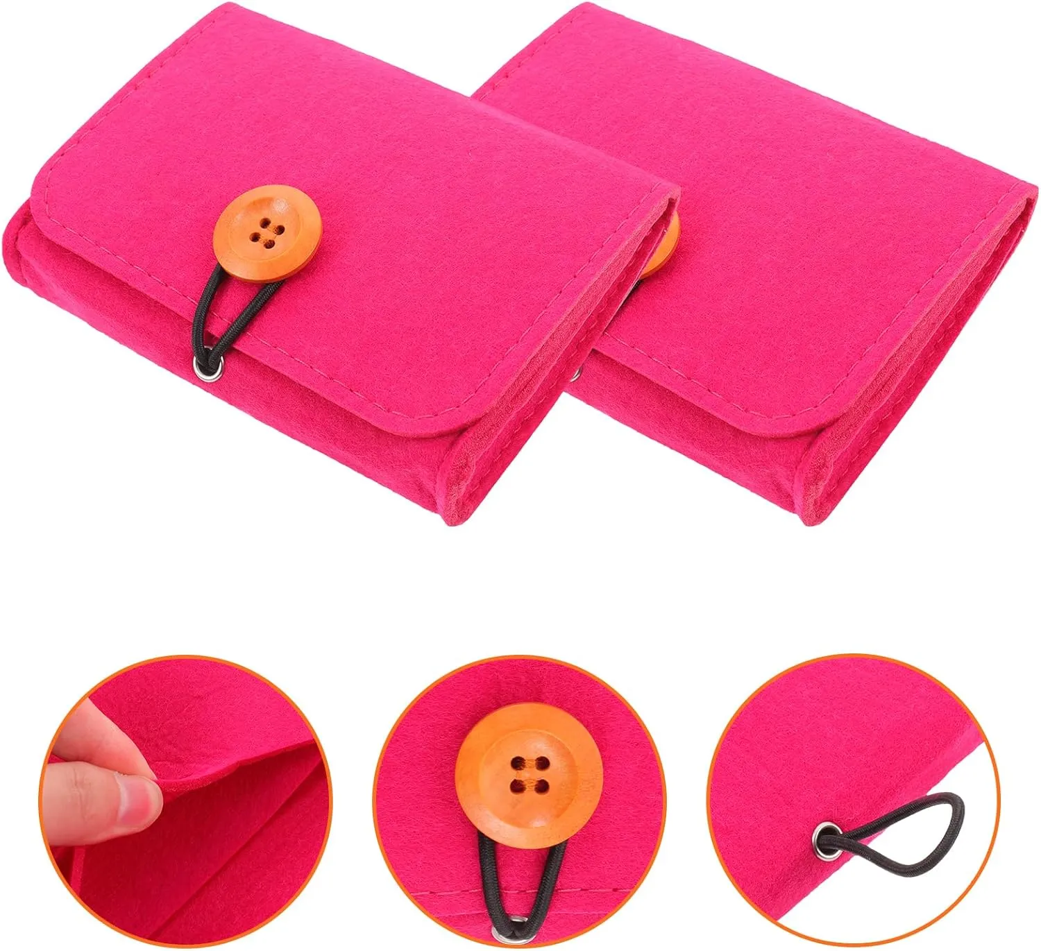 4sets Portable Essential Oil Storage Pouch Felt Travel Bag Essential Oil Carrying Case Holder 2pcs*4