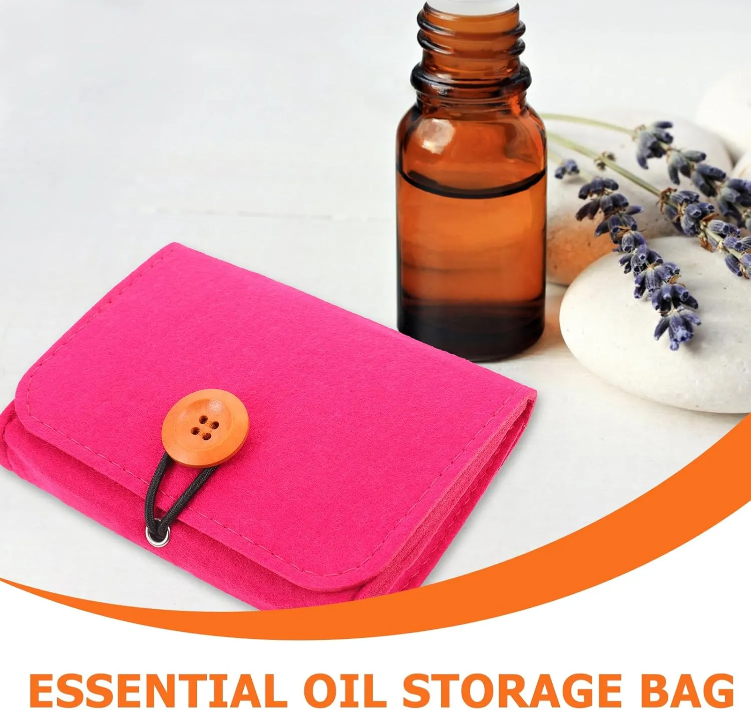 4sets Portable Essential Oil Storage Pouch Felt Travel Bag Essential Oil Carrying Case Holder 2pcs*4