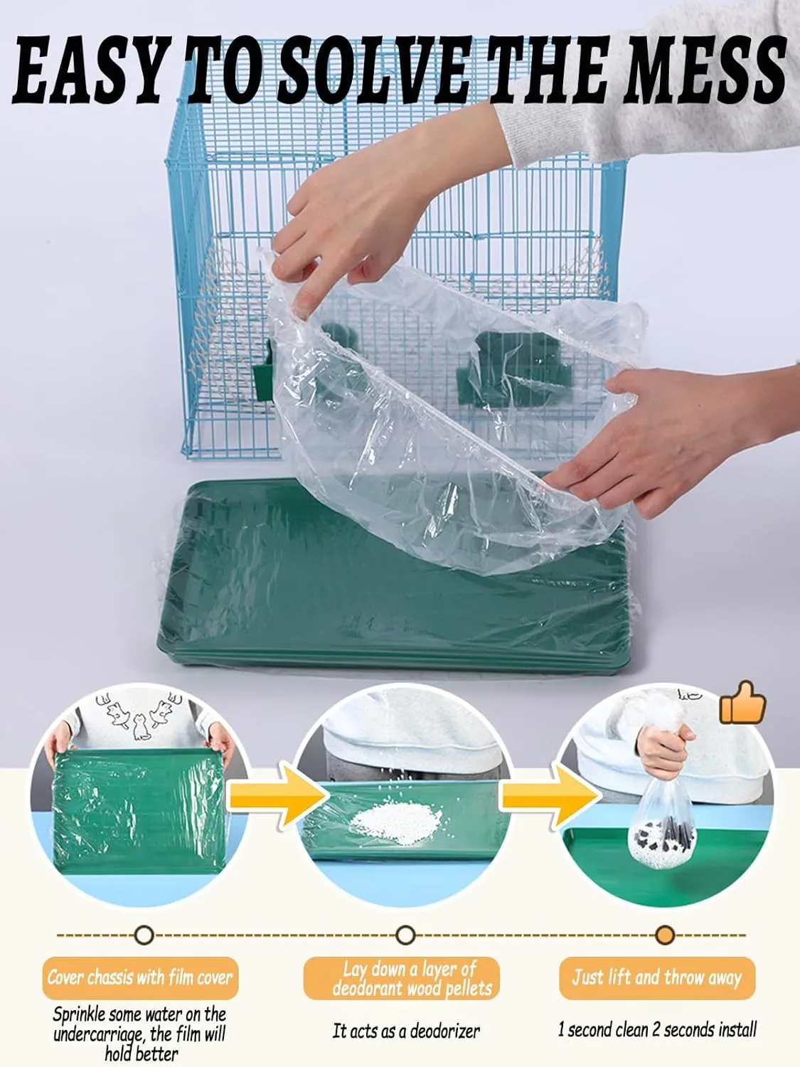 50 Pcs Large Disposable Bird Cage Liners, 34'' X 22'' Plastic Parakeet Cage Liner Bag Birds Cage Tray Liners Universal Film Bird Cage Accessories for Finches Canaries Cockatiels Birdcage
