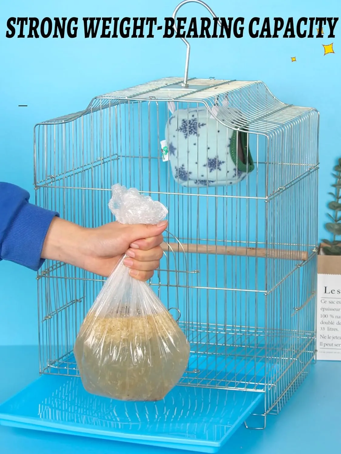 50 Pcs Large Disposable Bird Cage Liners, 34'' X 22'' Plastic Parakeet Cage Liner Bag Birds Cage Tray Liners Universal Film Bird Cage Accessories for Finches Canaries Cockatiels Birdcage