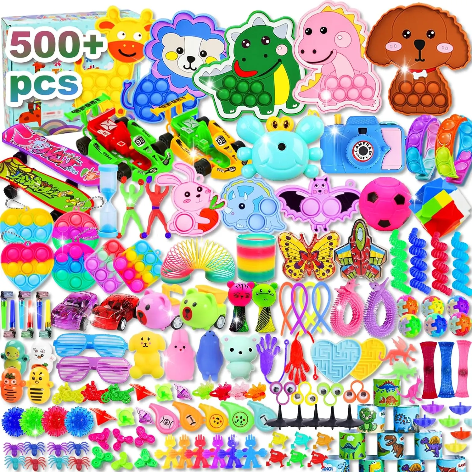 500 Pcs Party Favors for Kids, Fidget Toys Bulk, Prizes for Kids, Fidget Stocking Stuffers Birthday Party Gifts, Carnival Treasure Classroom Prizes Box, Goodie Bag Stuffers, Party Toys, Prizes in Bulk