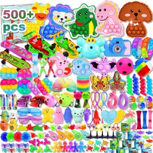 500 Pcs Party Favors for Kids, Fidget Toys Bulk, Prizes for Kids, Fidget Stocking Stuffers Birthday Party Gifts, Carnival Treasure Classroom Prizes Box, Goodie Bag Stuffers, Party Toys, Prizes in Bulk