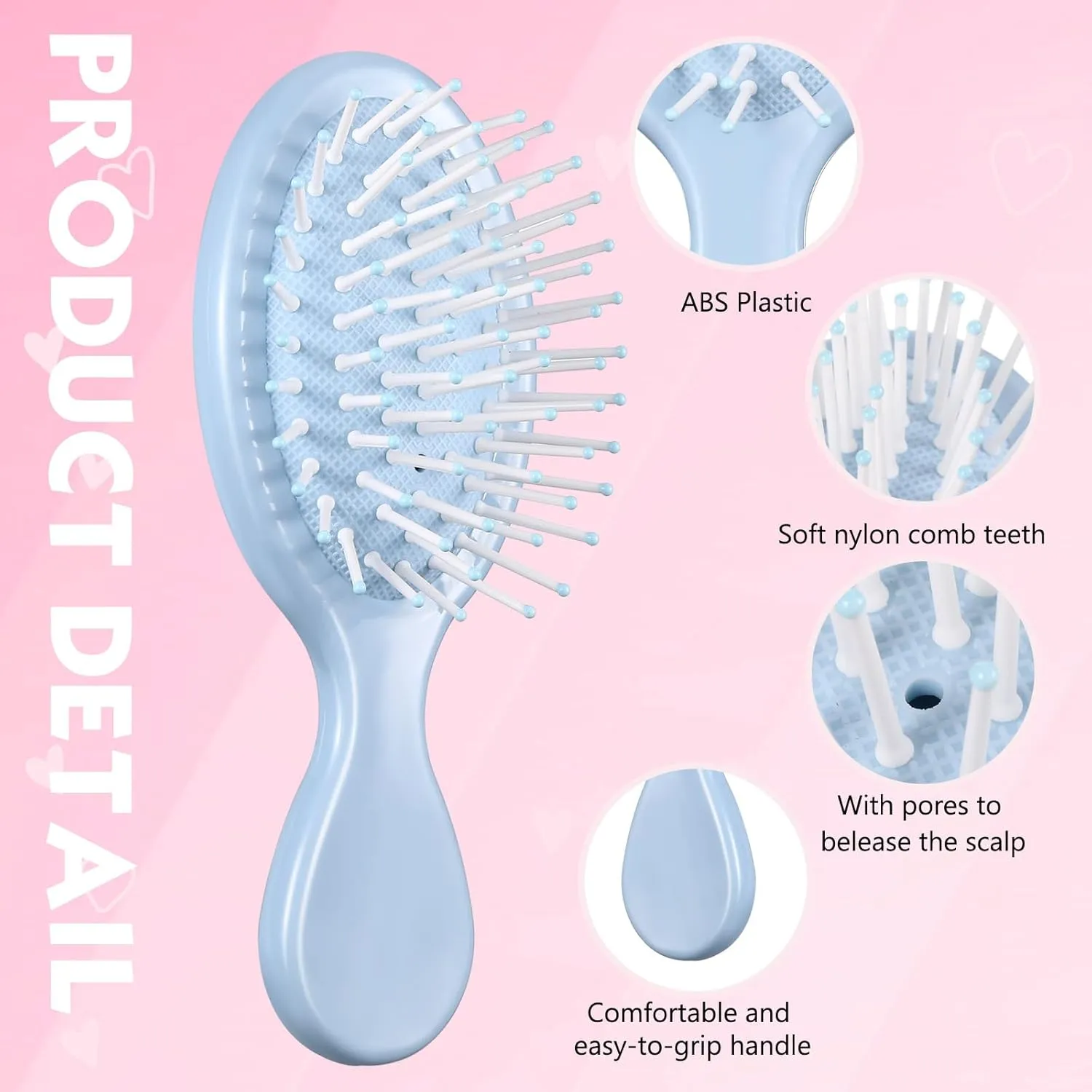 56 Pcs Mini Wet Hair Brush Hair Combs Set 28 Small Pocket Travel Detangler Brush 28 Colorful Combs Toddler Mini Detangling Brushes Soft Bristles for Women Baby Girls Kids(Multicolor)